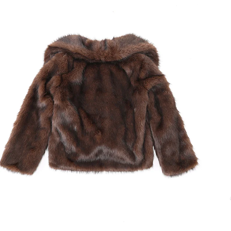 Faux Mink Fur Short Coat (Brown) - FM0202000063
