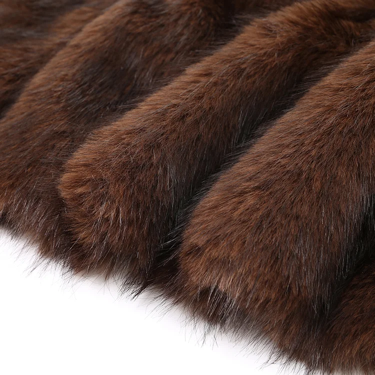 Faux Mink Fur Short Coat (Brown) - FM0202000063