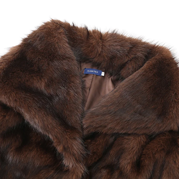 Faux Mink Fur Short Coat (Brown) - FM0202000063