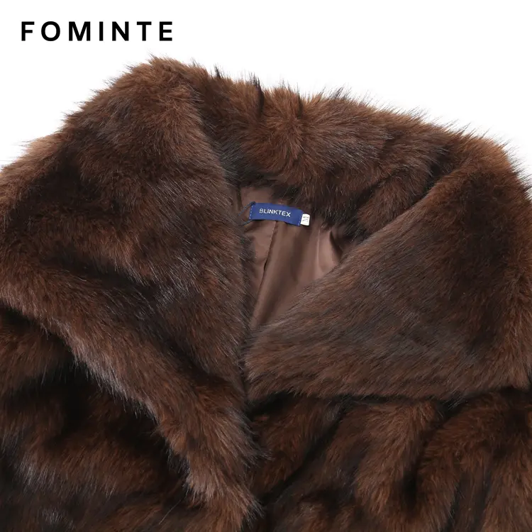 Wholesale Faux Mink Fur Short Coat (Brown) - FM0202000063