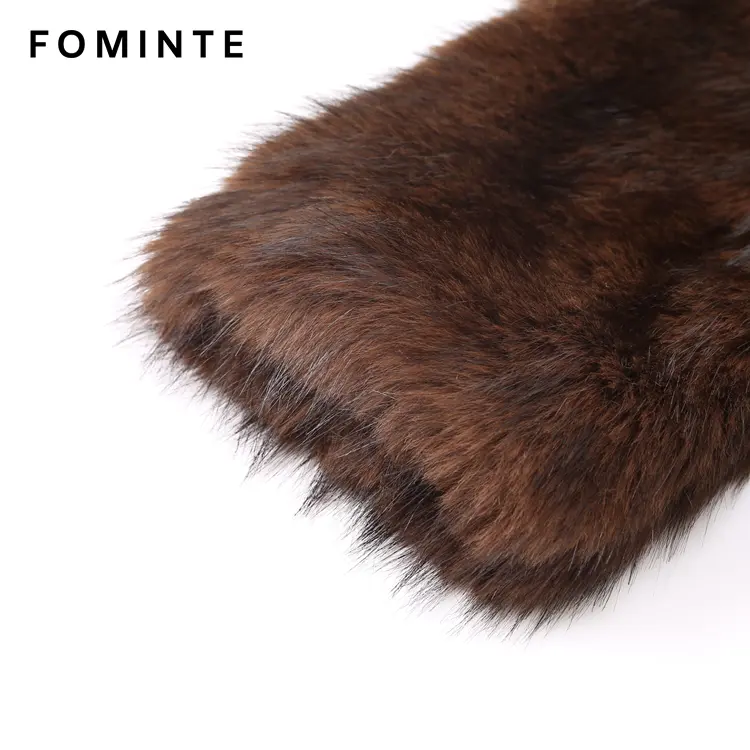Wholesale Faux Mink Fur Short Coat (Brown) - FM0202000063