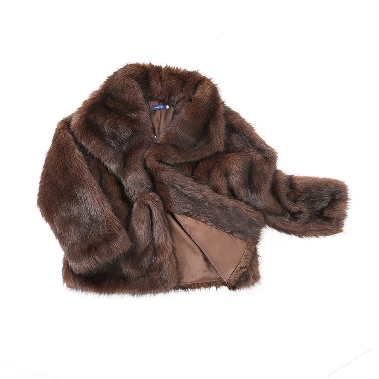 Faux Mink Fur Short Coat (Brown) - FM0202000063