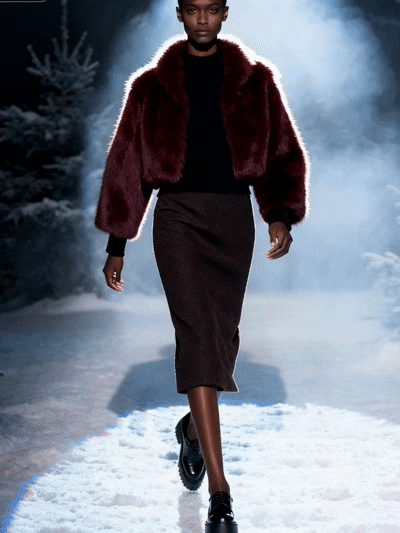 Cropped Faux Mink Coat - FM0202000063