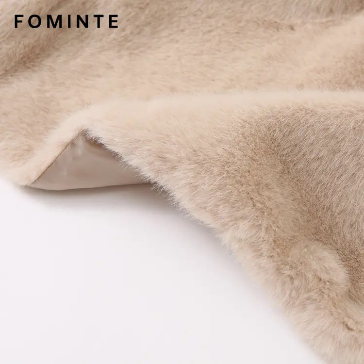 Wholesale Faux Fox Fur Notched Collar Jacket - FM0202000064