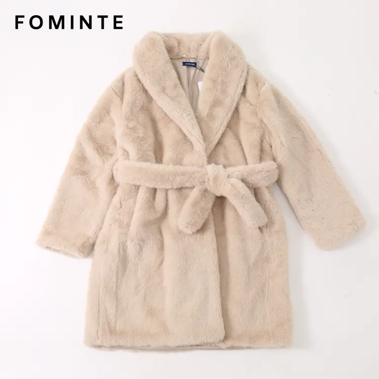 Wholesale Faux Fox Fur Notched Collar Jacket - FM0202000064