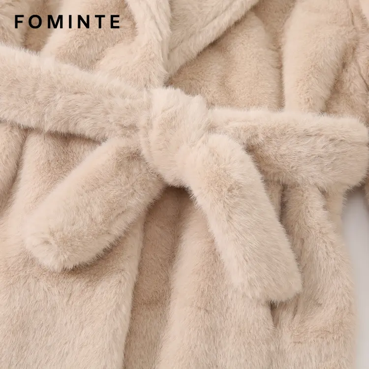 Wholesale Faux Fox Fur Notched Collar Jacket - FM0202000064