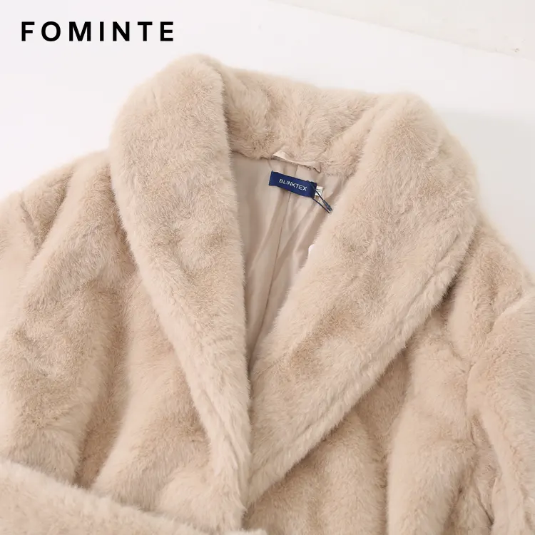 Wholesale Faux Fox Fur Notched Collar Jacket - FM0202000064