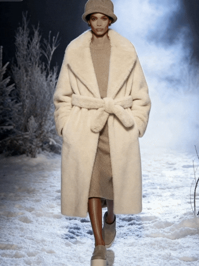 Faux Fox Fur Notched Collar Jacket - FM0202000064