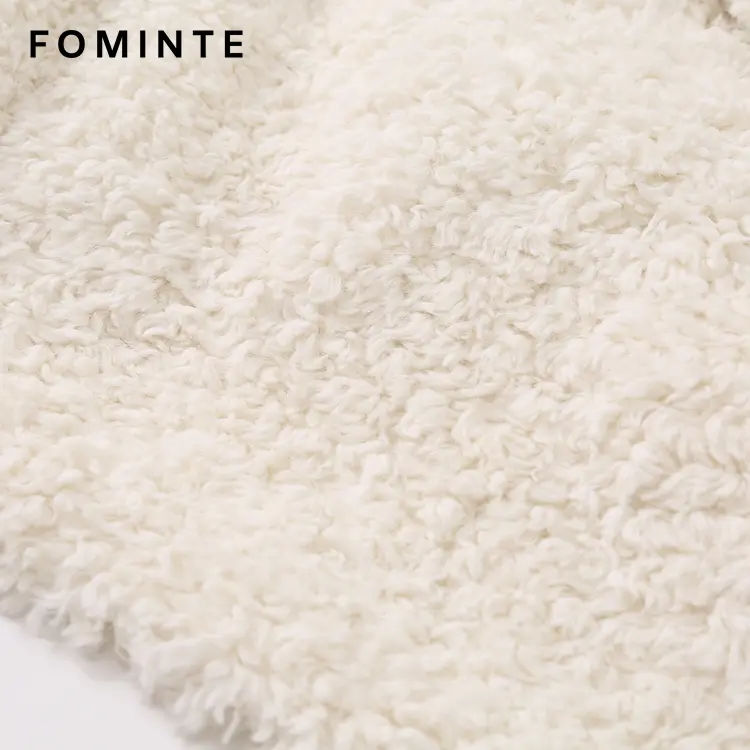 Wholesale Cropped Teddy Fleece Jacket with Faux Fox Fur - FM0202000065