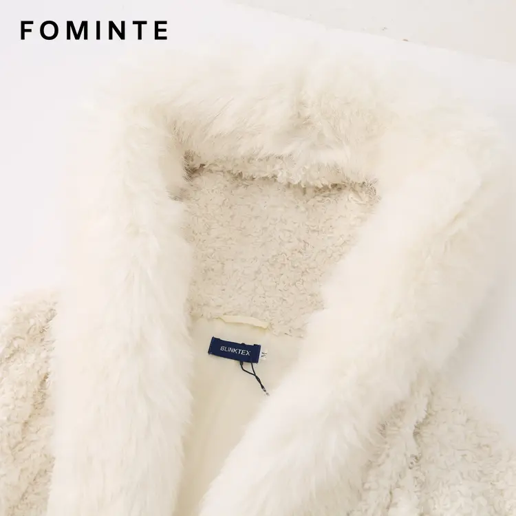 Wholesale Cropped Teddy Fleece Jacket with Faux Fox Fur - FM0202000065