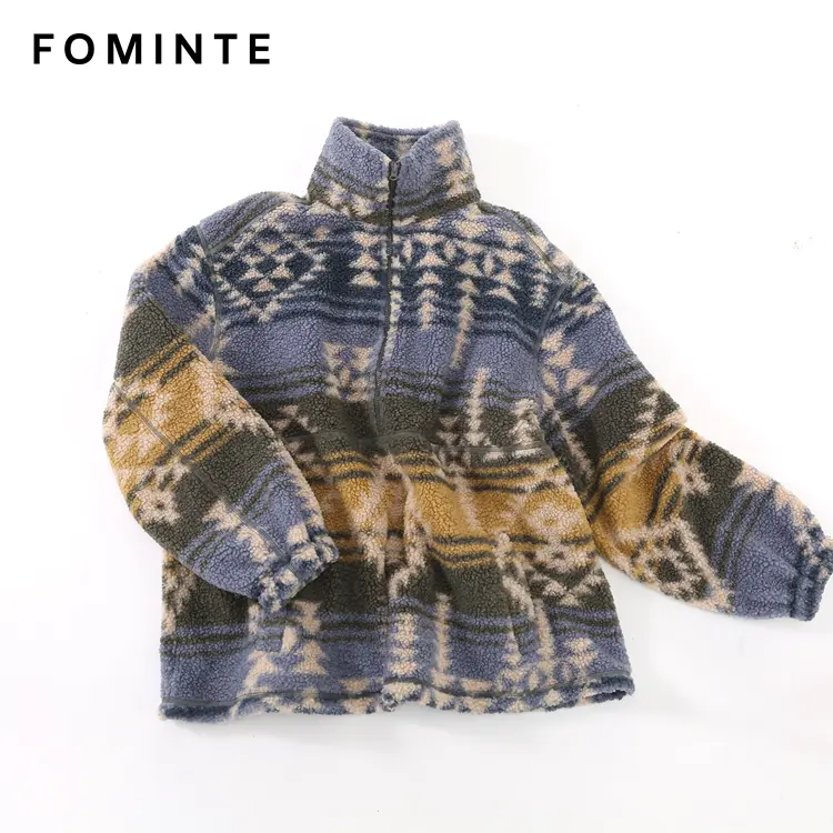 WholesaleMulti-Color Printed Sherpa Fleece Pullover - FM0302000067