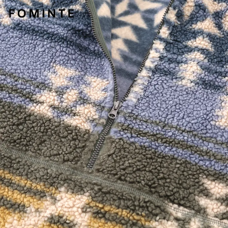 WholesaleMulti-Color Printed Sherpa Fleece Pullover - FM0302000067