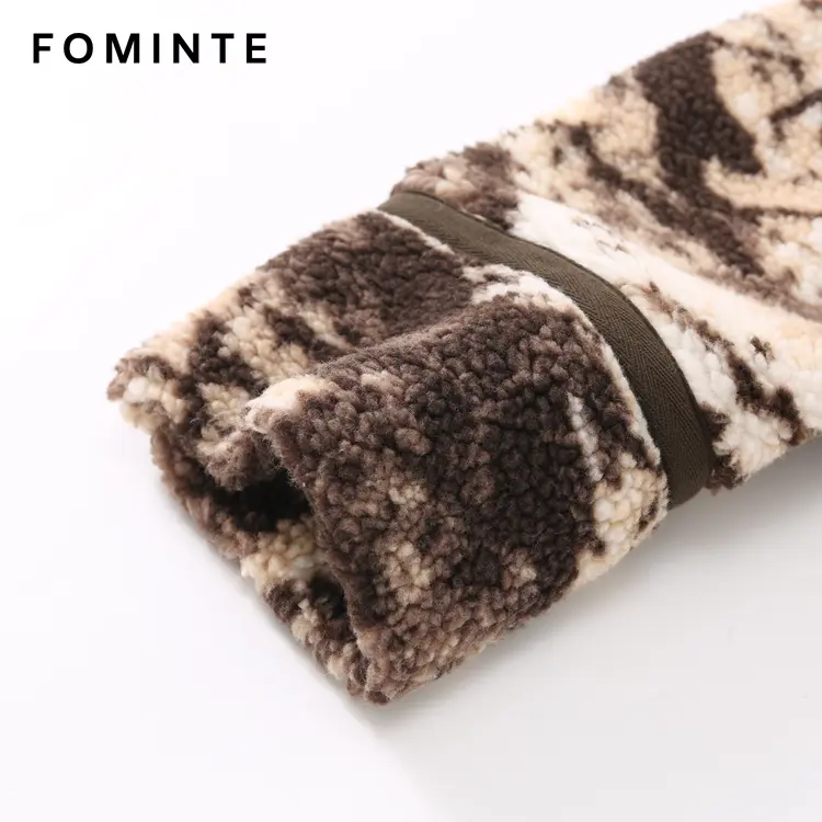 WholesalePrinted Sherpa Fleece Jacket (Coffee Camo) - FM0302000068