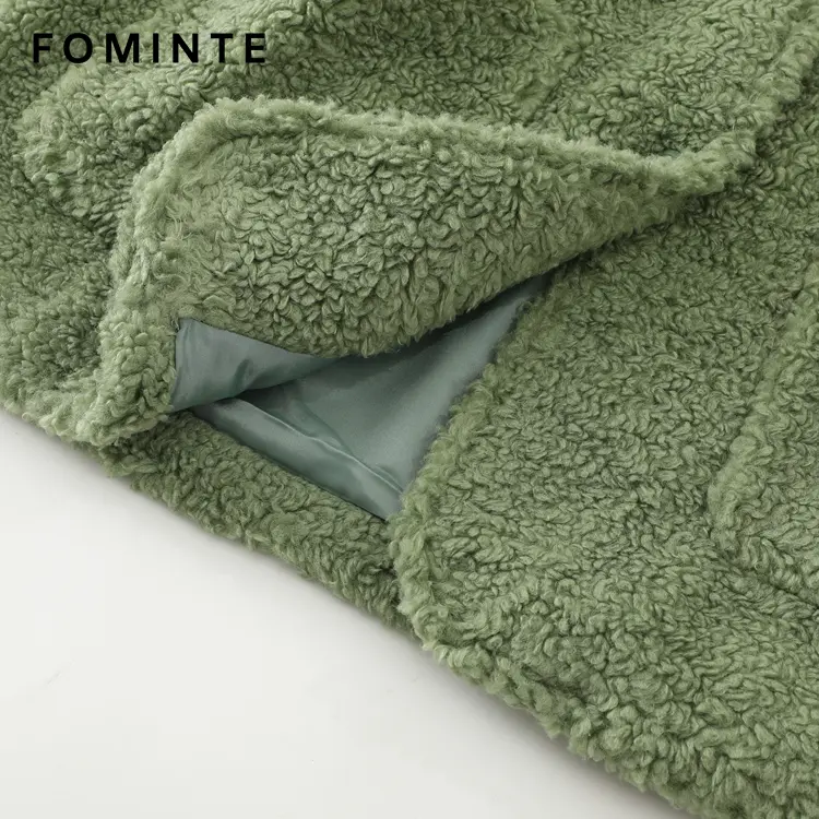 WholesaleFully Lined Sherpa Fleece Car Coat - FM0302000070