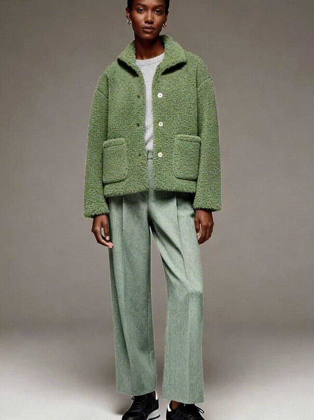 Fully Lined Sherpa Fleece Car Coat - FM0302000070