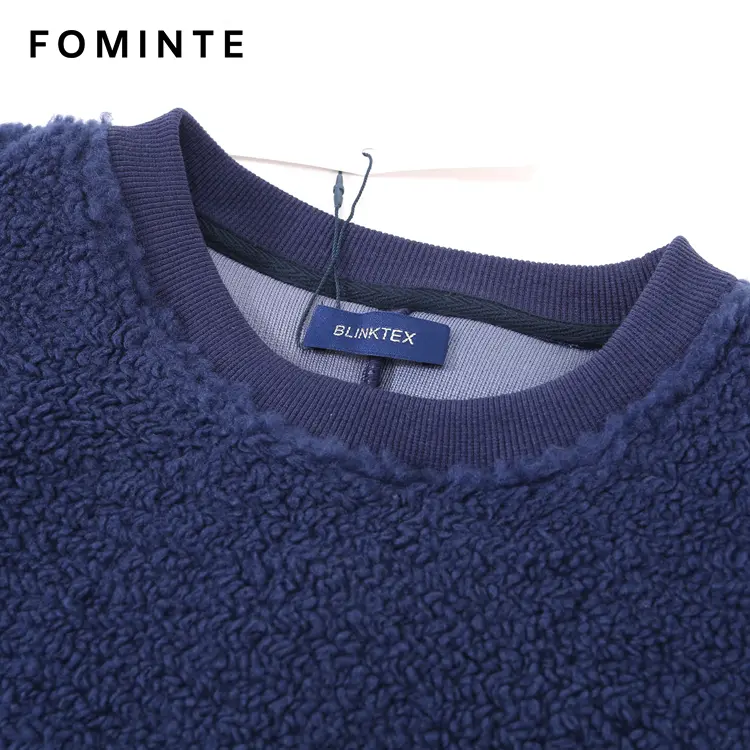 WholesaleOversized Sherpa Crewneck with Embossed Rose Back Detail - FM0302000071