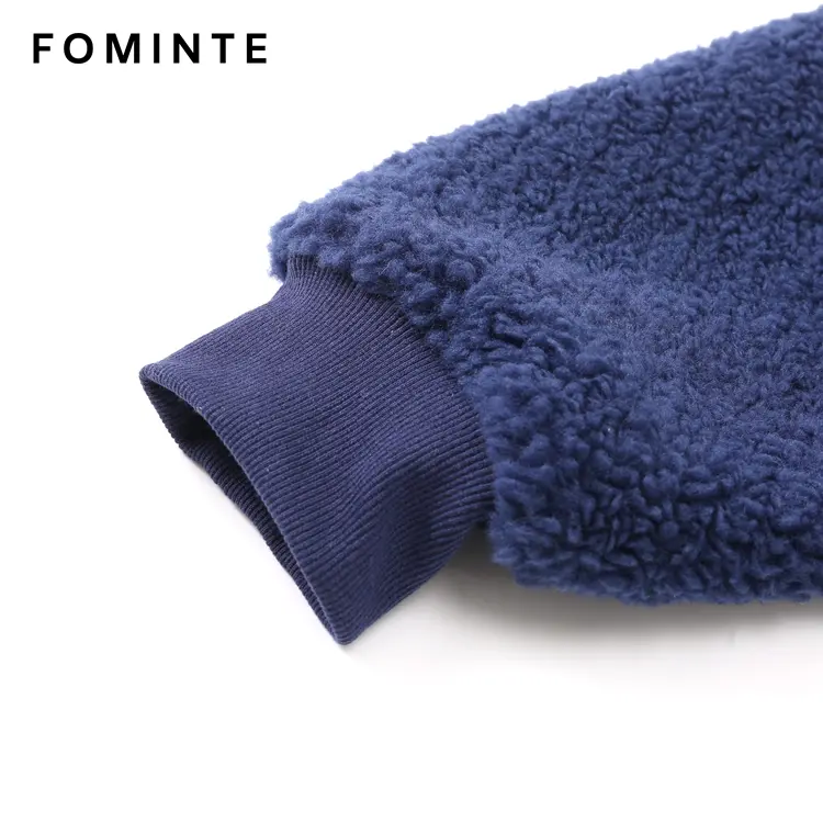 WholesaleOversized Sherpa Crewneck with Embossed Rose Back Detail - FM0302000071