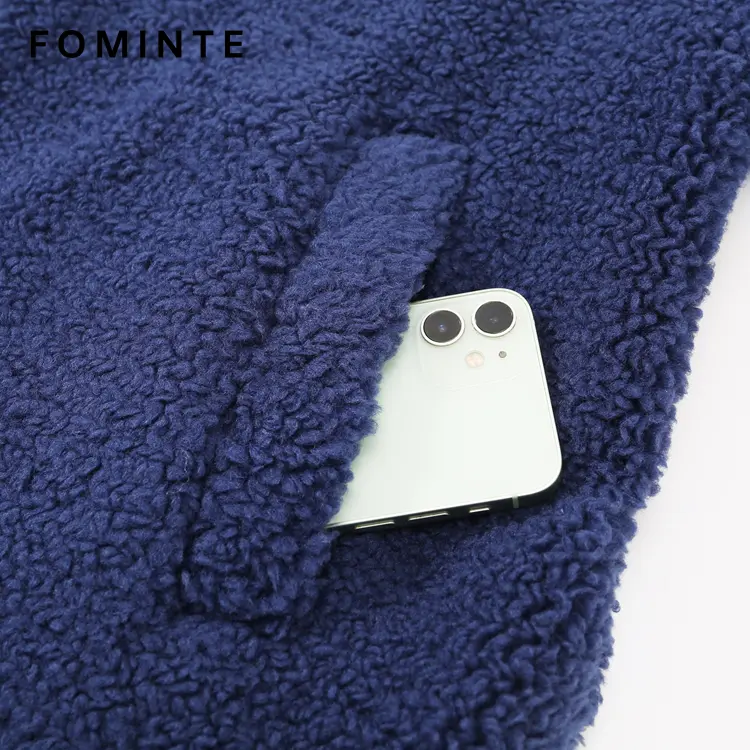 WholesaleOversized Sherpa Crewneck with Embossed Rose Back Detail - FM0302000071