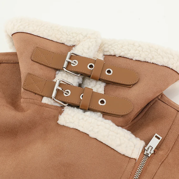 Faux Shearling Biker Vest - FM0302000072