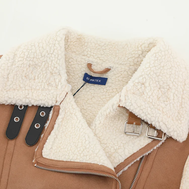 Faux Shearling Biker Vest - FM0302000072