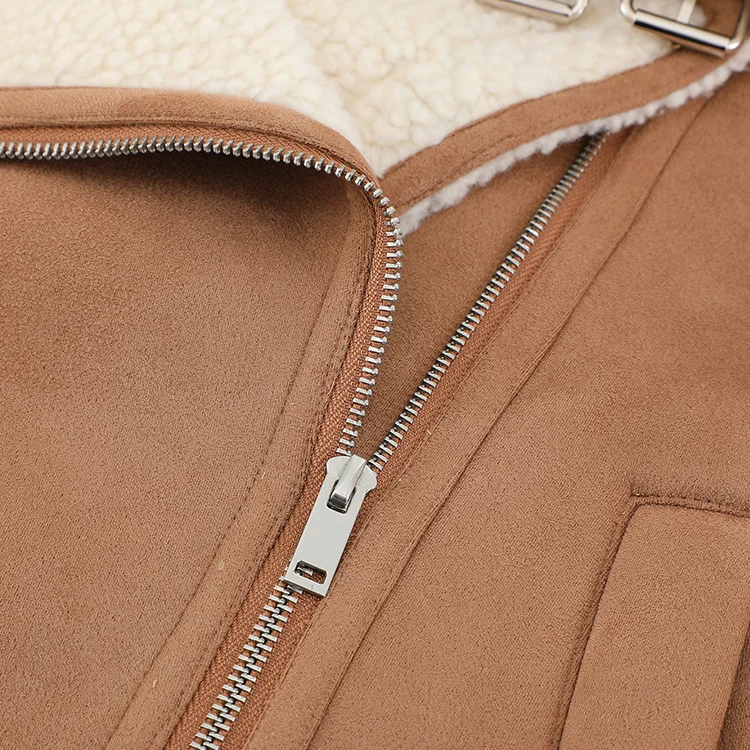 Faux Shearling Biker Vest - FM0302000072