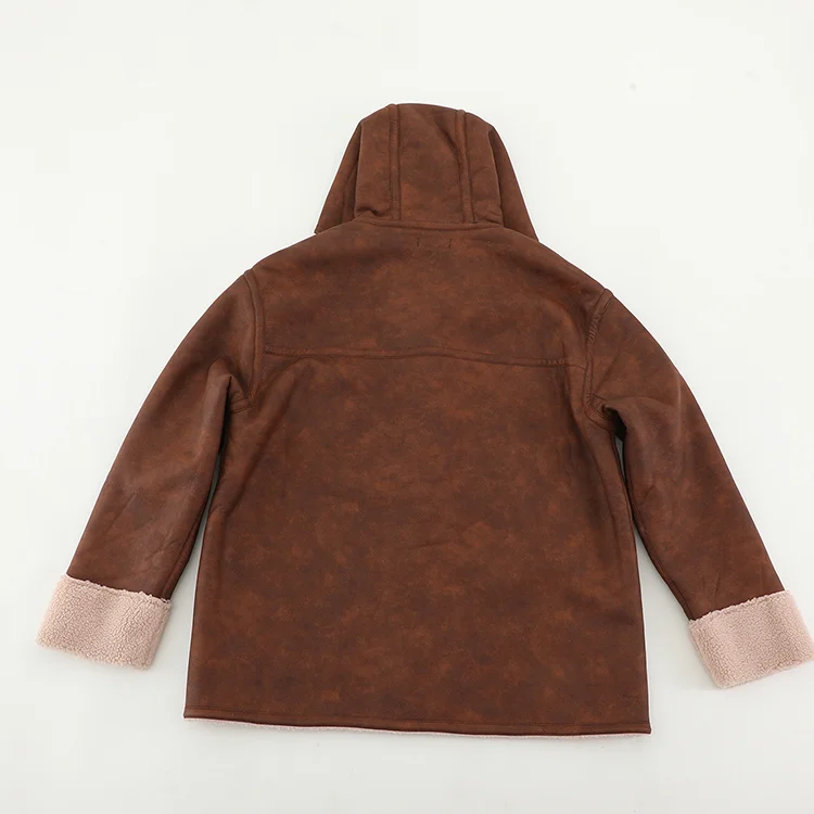 Hooded Faux Shearling Car Coat - FM0302000075