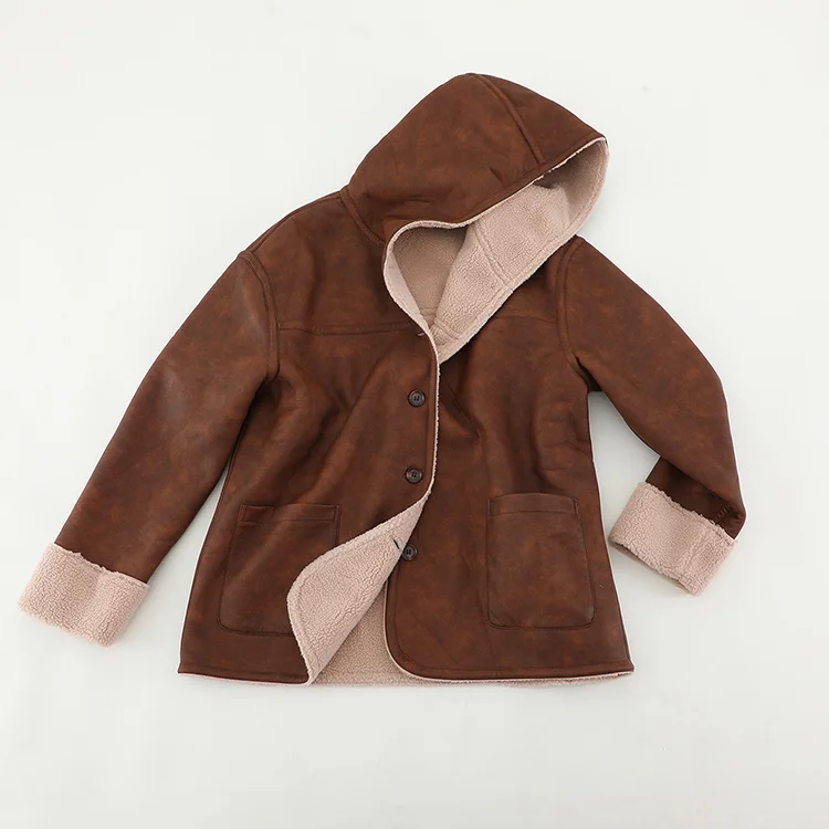 Hooded Faux Shearling Car Coat - FM0302000075