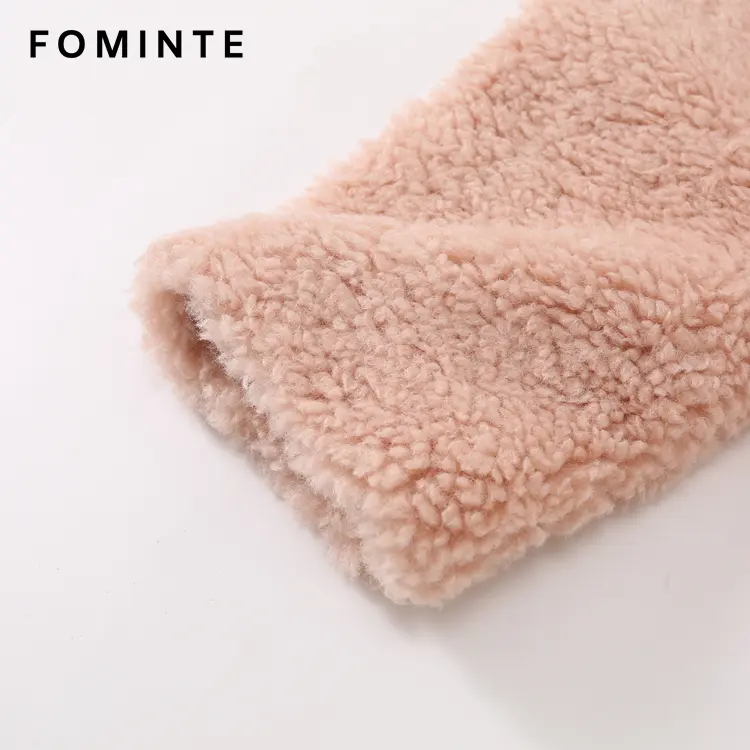 WholesalePink Teddy Fleece Car Coat with Notch Collar - FM0302000081