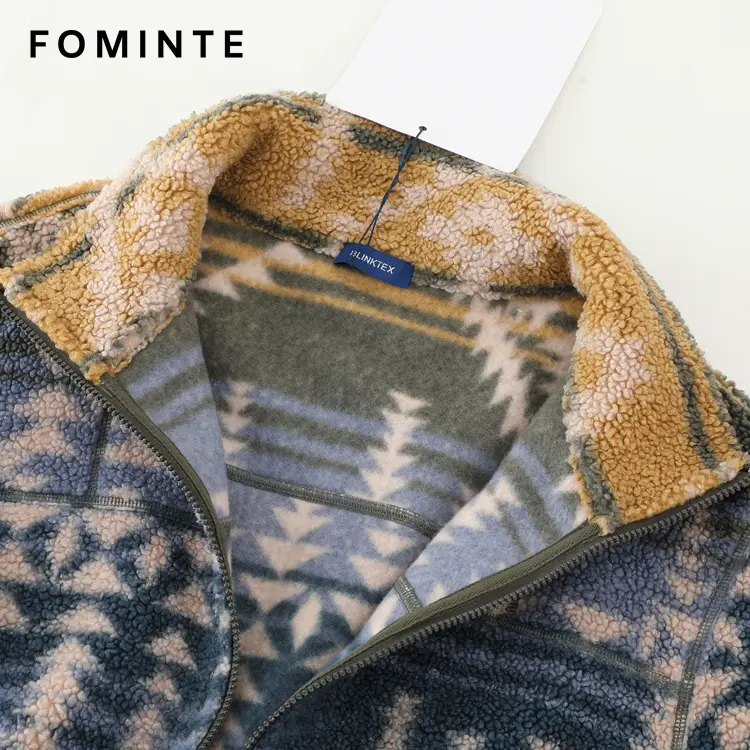 WholesaleAztec Print Sherpa Fleece Jacket - FM0302000083