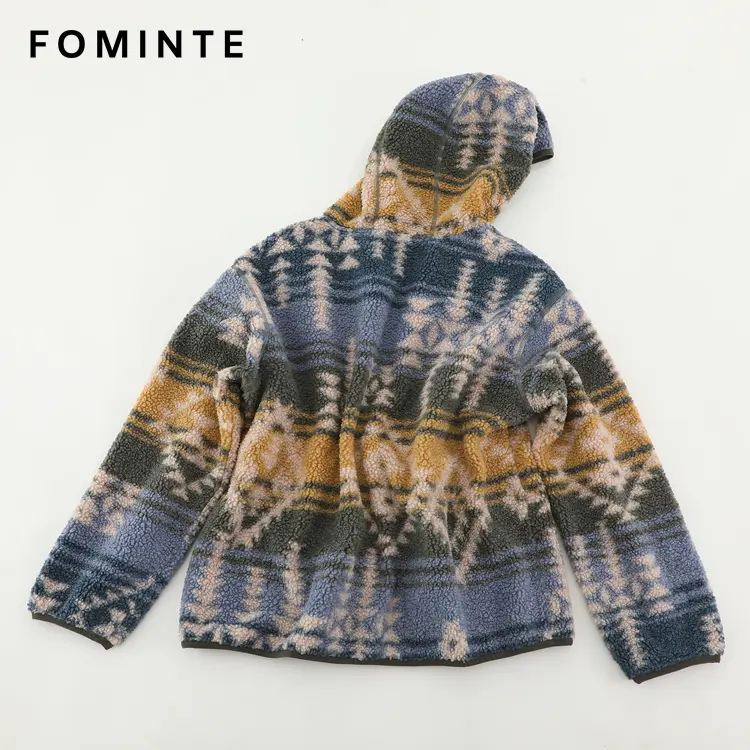 WholesaleHooded Aztec Sherpa Fleece Jacket - FM0302000084