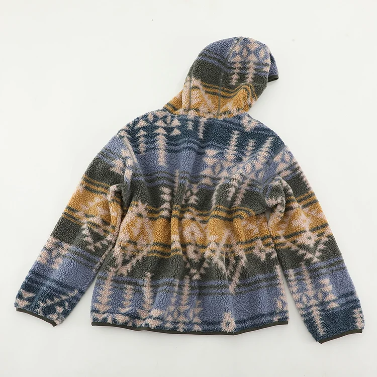 Hooded Aztec Sherpa Fleece Jacket - FM0302000084