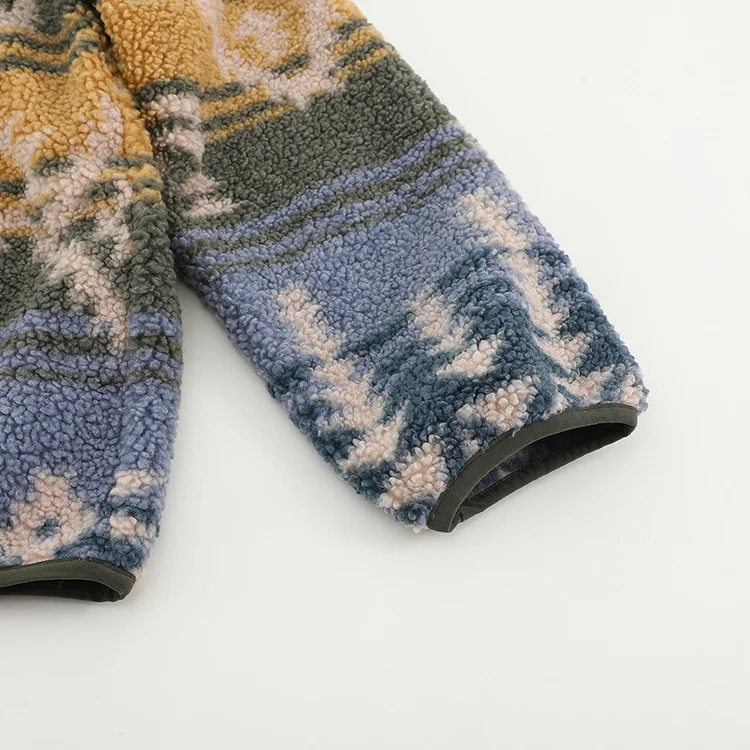 Hooded Aztec Sherpa Fleece Jacket - FM0302000084