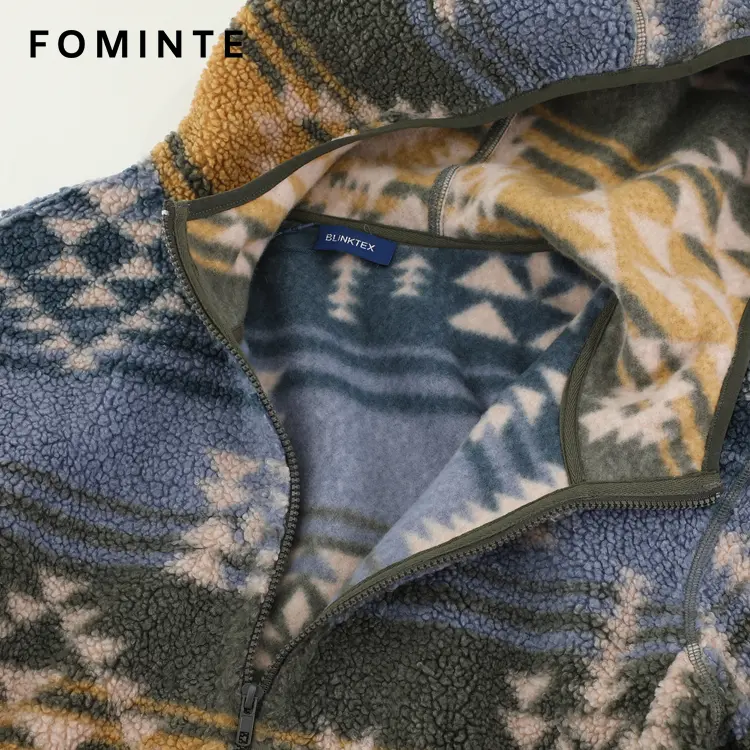 WholesaleHooded Aztec Sherpa Fleece Jacket - FM0302000084