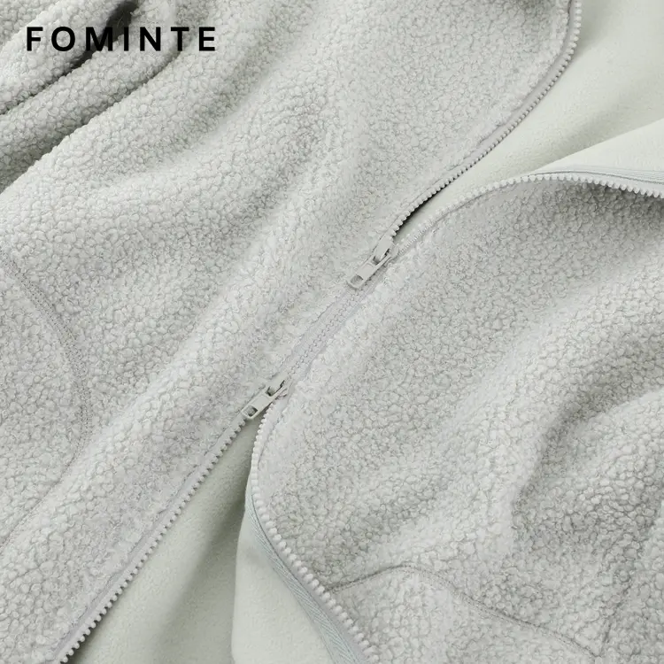 WholesaleSolid Hooded Sherpa Fleece Jacket - FM0302000085