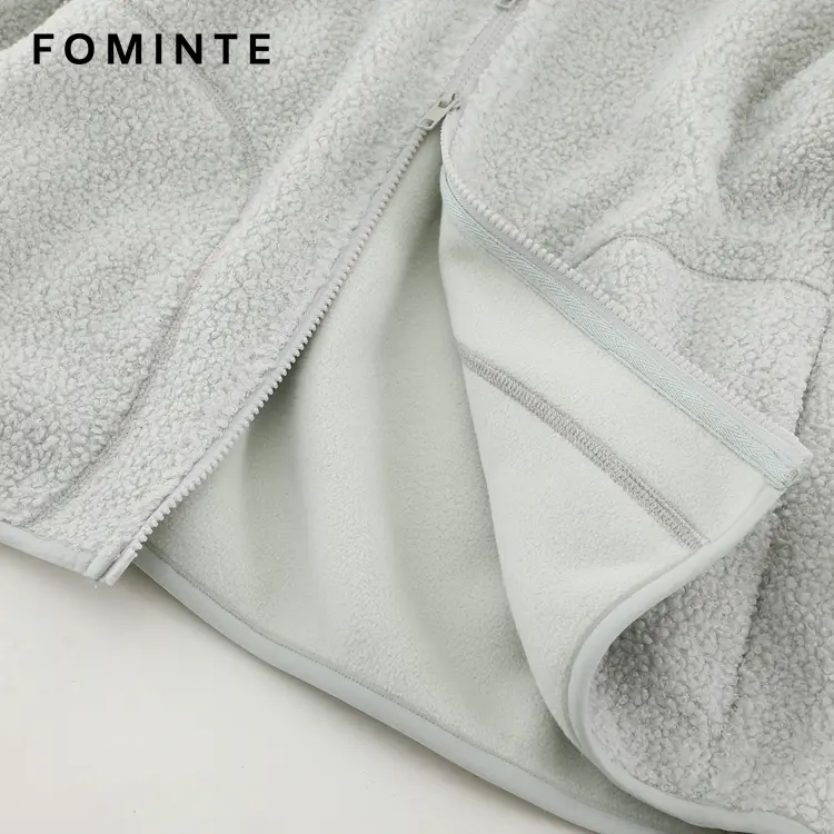 WholesaleSolid Hooded Sherpa Fleece Jacket - FM0302000085