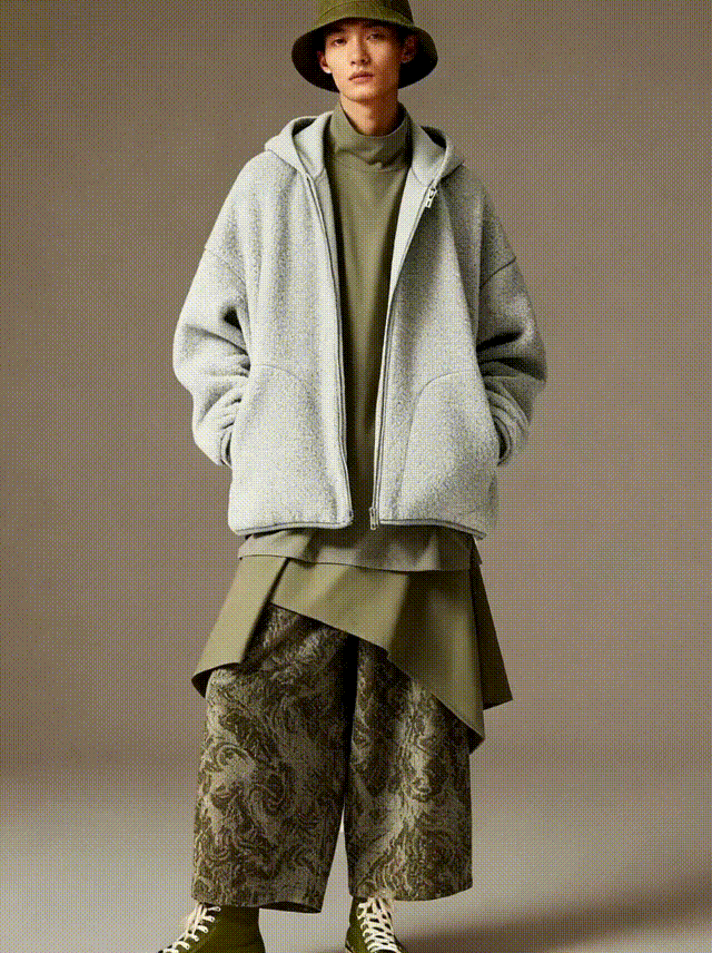 Solid Hooded Sherpa Fleece Jacket - FM0302000085