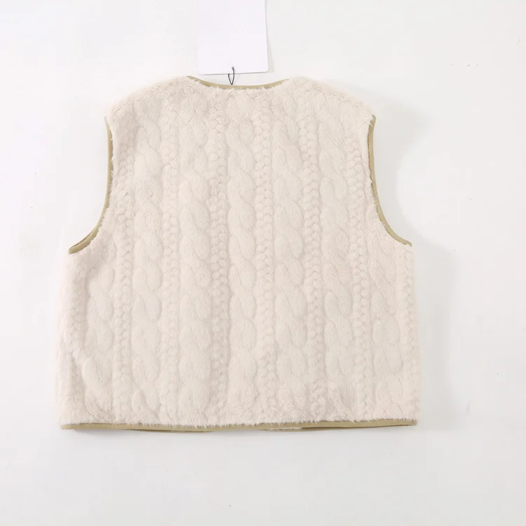 Cable Textured Fleece Vest - FM0302000087