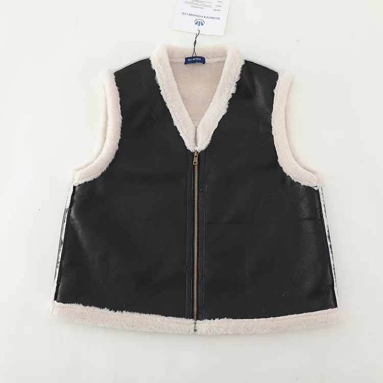 Faux Leather Sherpa-Lined Reversible Vest - FM0302000088