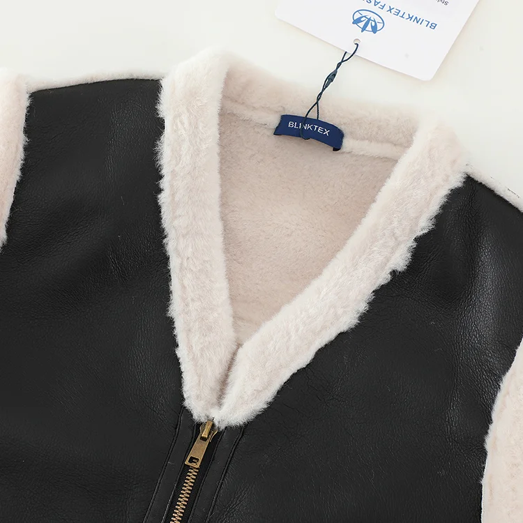 Faux Leather Sherpa-Lined Reversible Vest - FM0302000088