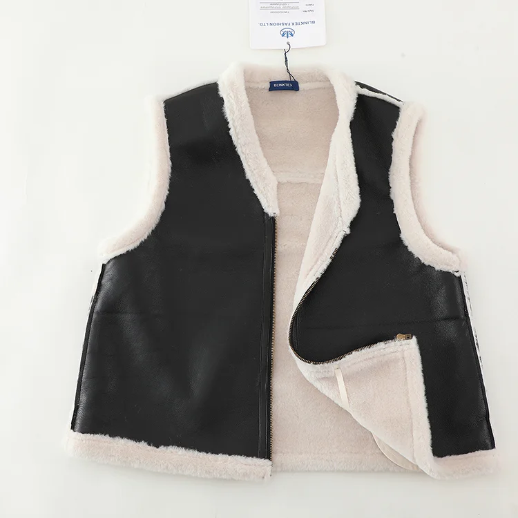 Faux Leather Sherpa-Lined Reversible Vest - FM0302000088