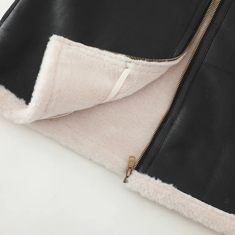 Faux Leather Sherpa-Lined Reversible Vest - FM0302000088