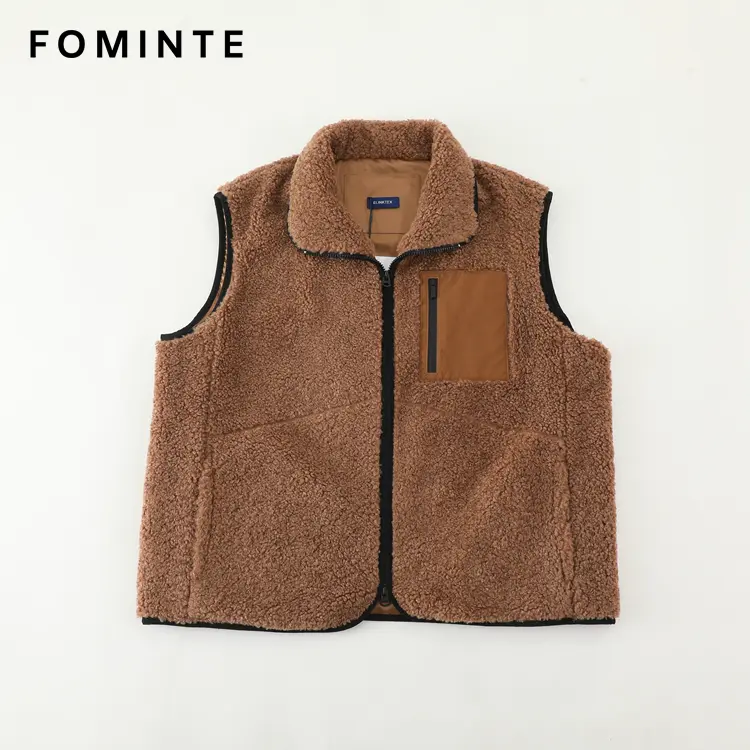WholesaleSherpa Fleece Utility Vest with Contrast Trim - FM0302000091