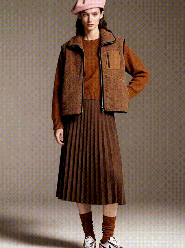 Sherpa Fleece Utility Vest with Contrast Trim - FM0302000091