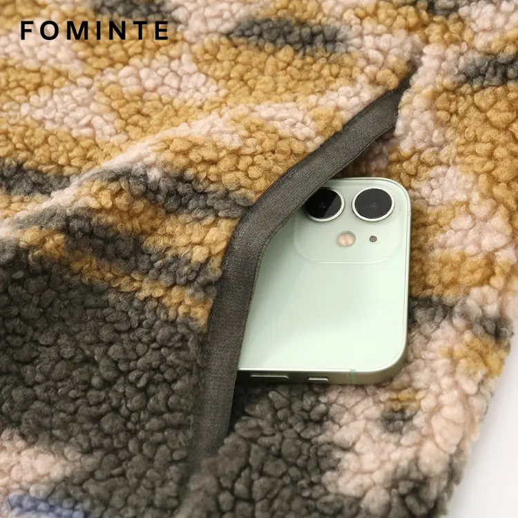 WholesaleAztec Printed Sherpa Fleece Jacket - FM0303000082