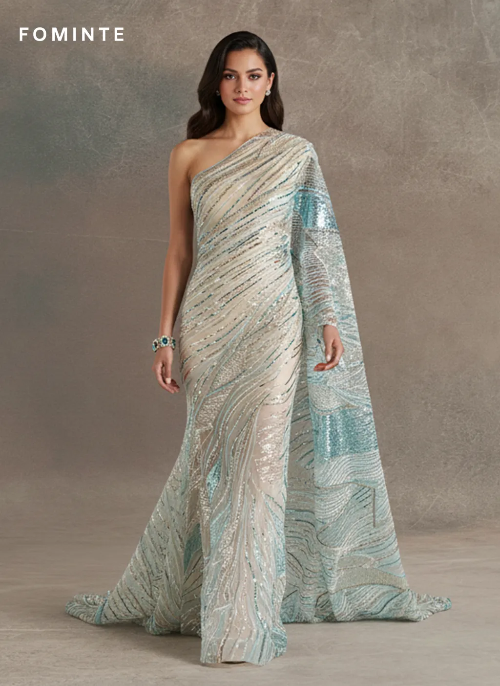 FT25-004: Glamorous Art Deco Beaded Fringe Fabric for Gatsby Style Gowns wholesale