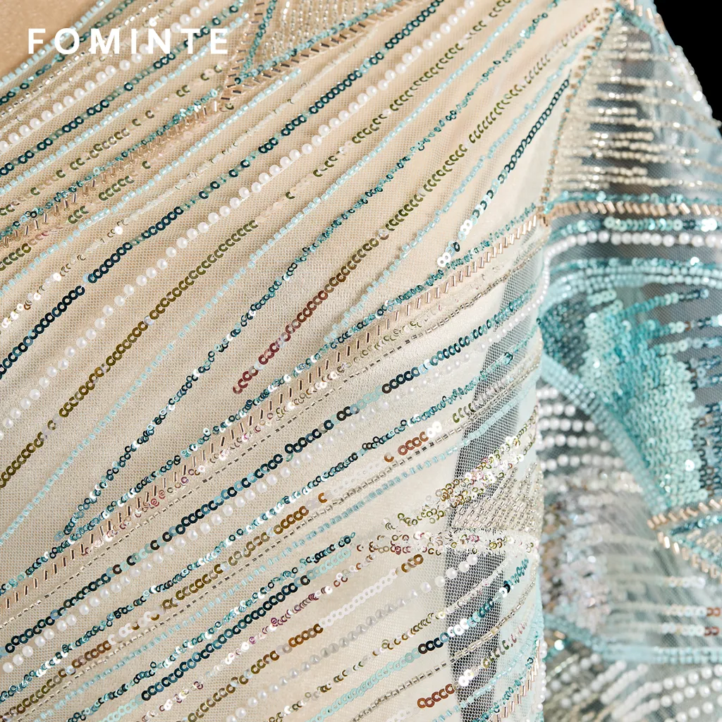 FT25-004: Glamorous Art Deco Beaded Fringe Fabric for Gatsby Style Gowns wholesale