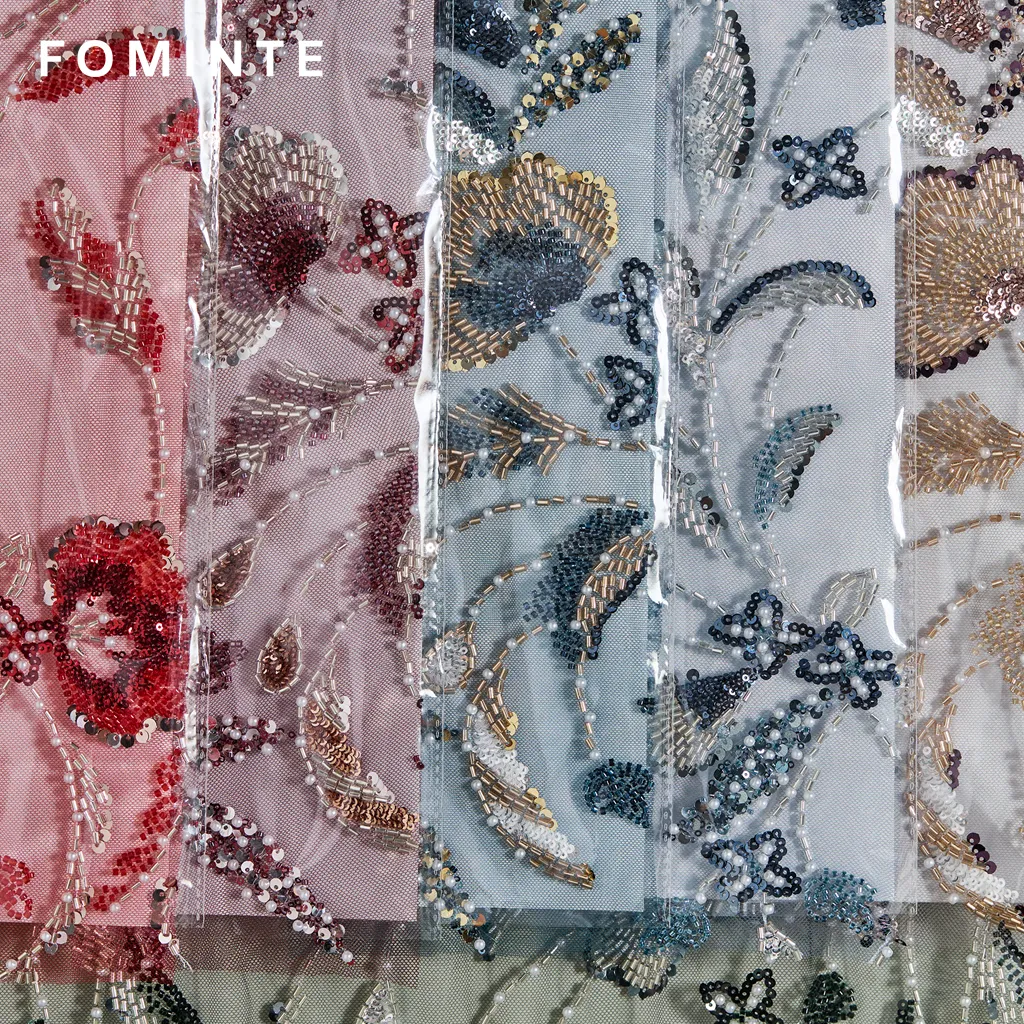 FT25-028: Sophisticated Botanical Beaded Lace for Mother of the Bride Gowns wholesale