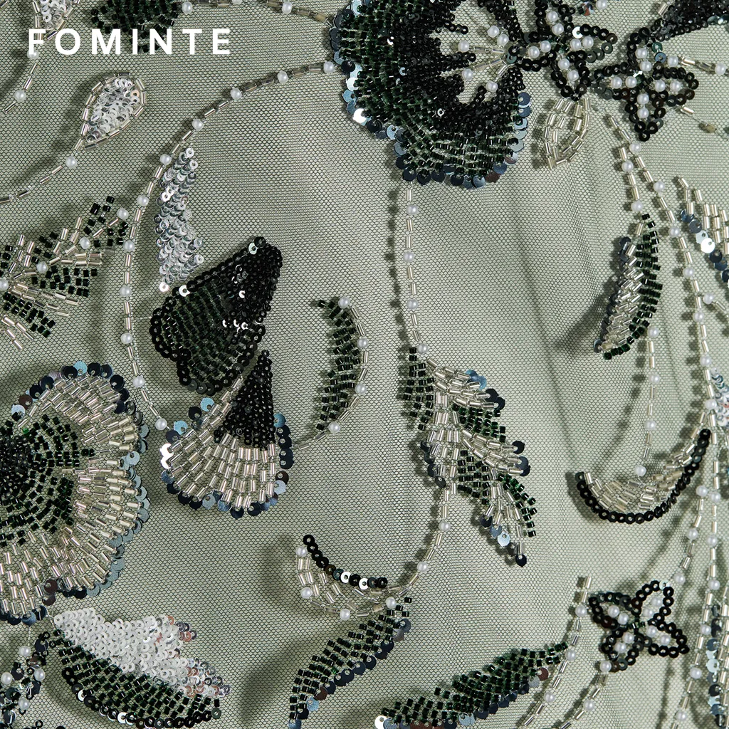 FT25-028: Sophisticated Botanical Beaded Lace for Mother of the Bride Gowns wholesale