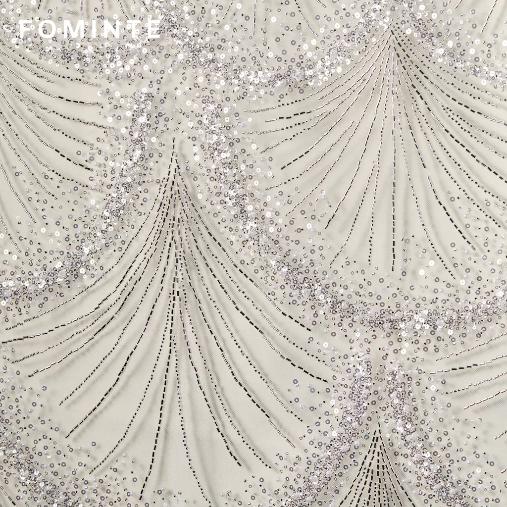 FT25-067 Glamorous Art Deco Beaded Lace for Great Gatsby Wedding Gowns wholesale