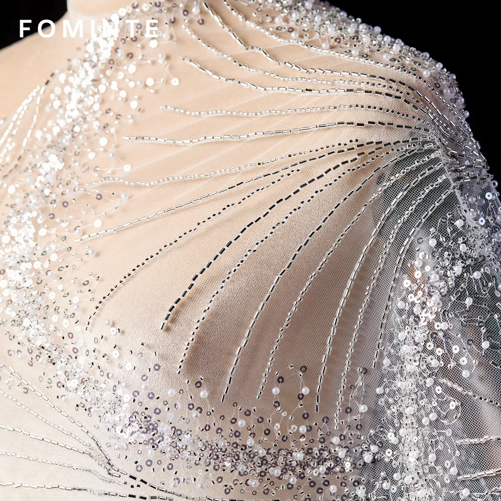 FT25-067 Glamorous Art Deco Beaded Lace for Great Gatsby Wedding Gowns wholesale